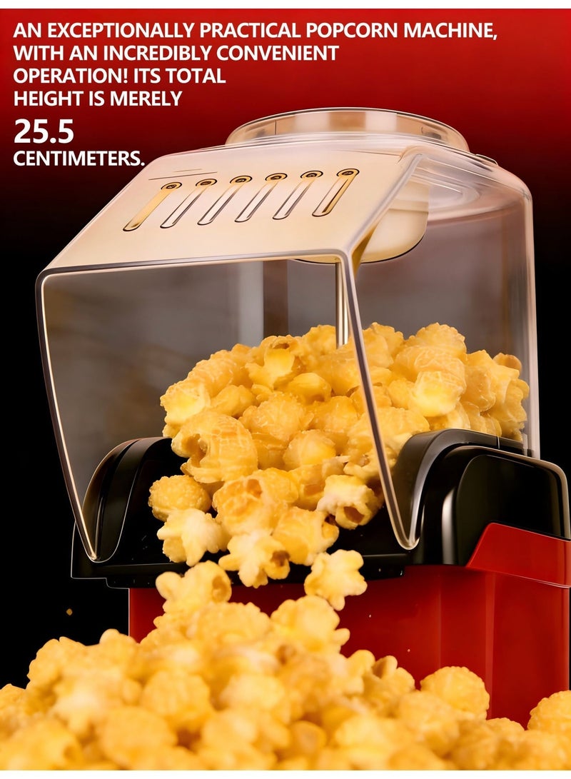 آلة صنع الفشار بالهواء الساخن ، آلة صنع الفشار الكهربائية المنزلية الصغيرة للأطفال ، وعاء داخلي غير لاصق ، لا حاجة للزيت والماء ، مناسب للعائلات والمقاهي والمطاعم والتجمعات ، أحمر - Image 4